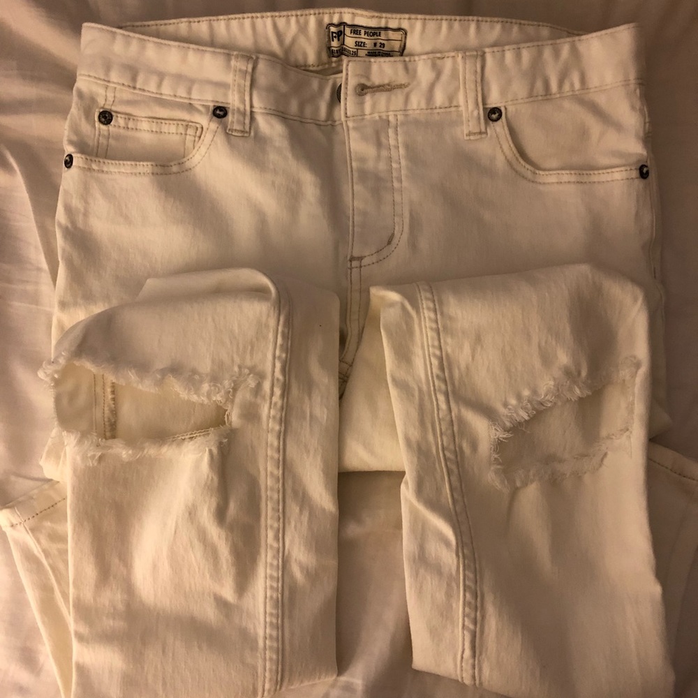 Free People white jeans